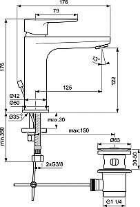 Смеситель для раковины Ideal Standard CERAFINE O BC699XG купить в интернет-магазине сантехники Sanbest