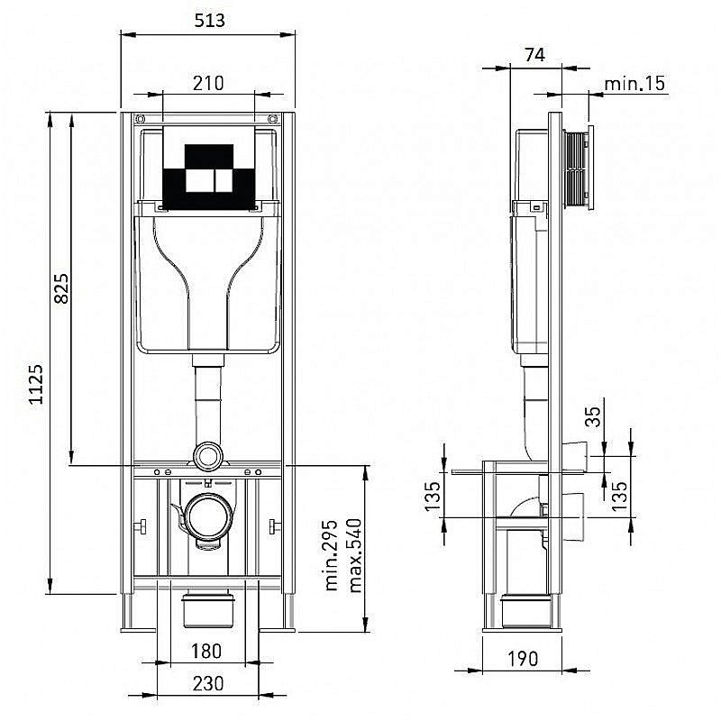 Инсталляция для подвесного унитаза Sanica 52310000000036 купить в интернет-магазине сантехники Sanbest