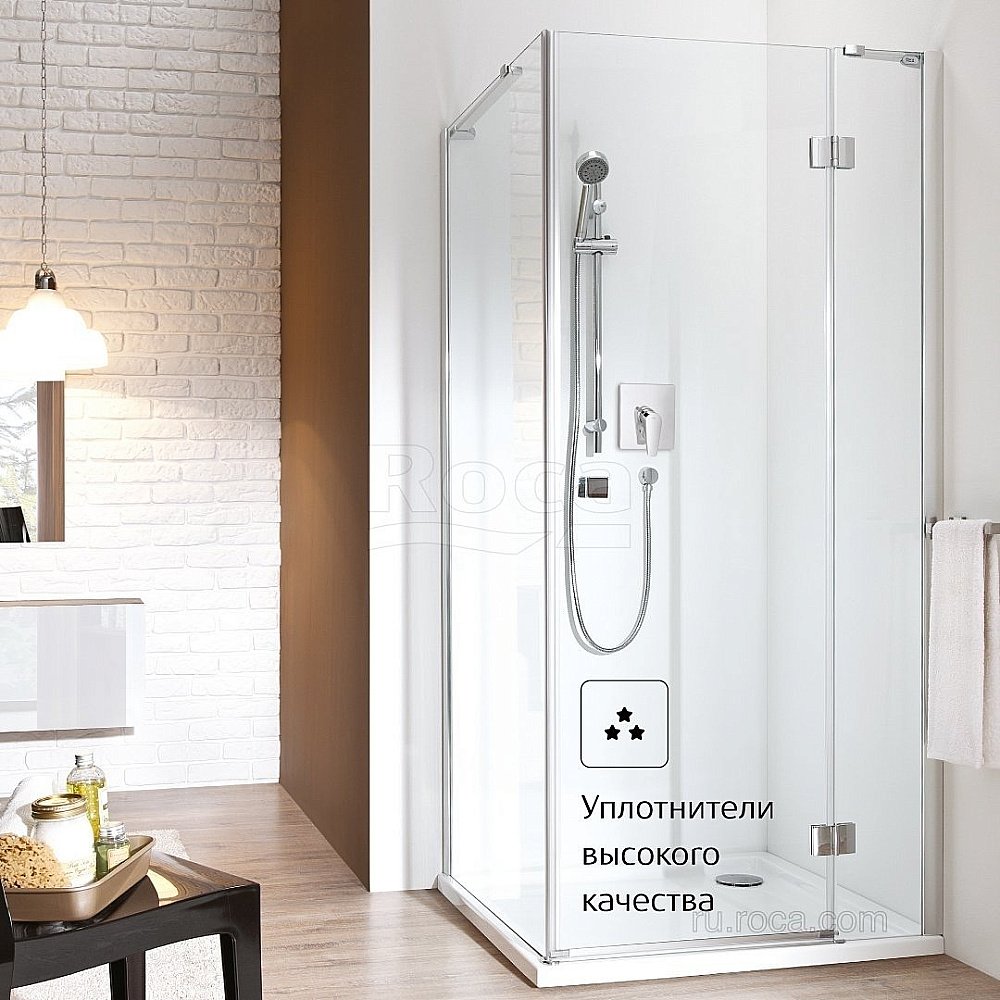 Душевой уголок Roca Metropolis 90x90 прозрачное стекло купить в интернет-магазине Sanbest
