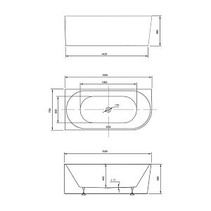 Ванна акриловая Vincea VBT-402-1500 купить в интернет-магазине Sanbest