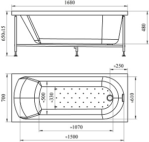 Акриловая ванна Vannesa Николь 168х70 с г/м Актив купить в интернет-магазине Sanbest