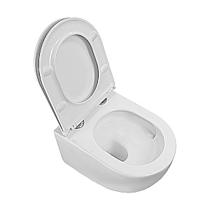Унитаз подвесной Azario Ines AZ-W03-SW белый, безободковый, с крышкой микролифт, слив торнадо купить в интернет-магазине Sanbest