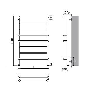 Полотенцесушитель электрический Terminus Евромикс П8 500x850 левый/правый купить в интернет-магазине сантехники Sanbest