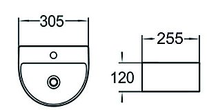 Раковина накладная SantiLine 30,5 SL-2007 белая купить в интернет-магазине Sanbest