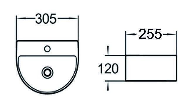 Раковина накладная SantiLine 30,5 SL-2007 белая купить в интернет-магазине Sanbest
