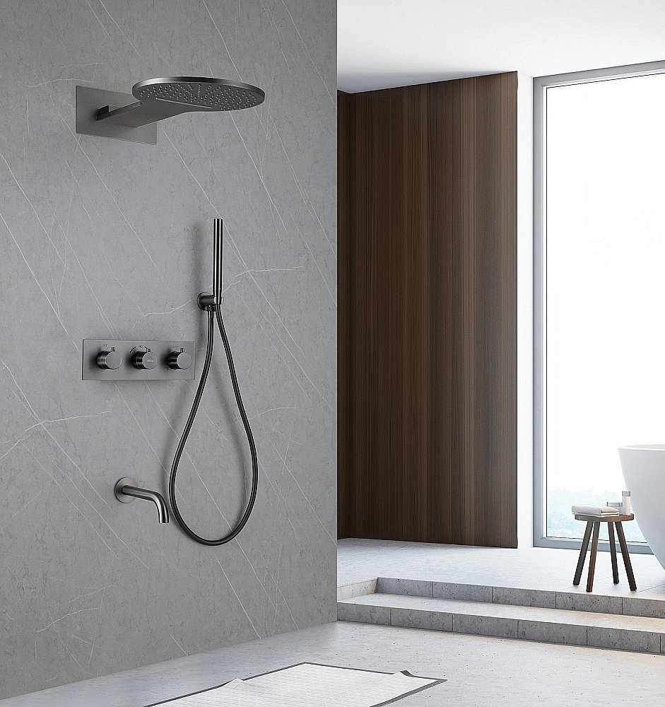 Душевая система ABBER Wasser Kreis AF8150NG никель купить в интернет-магазине сантехники Sanbest