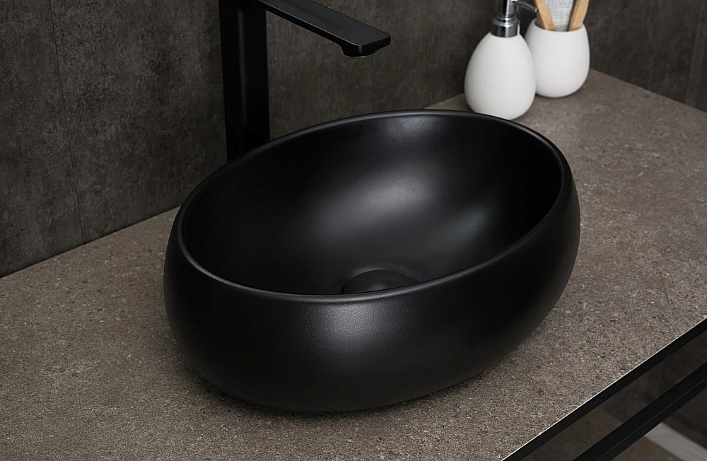 Раковина накладная Gid Lago 40 Bm9030ds 53384 черная матовая купить в интернет-магазине Sanbest