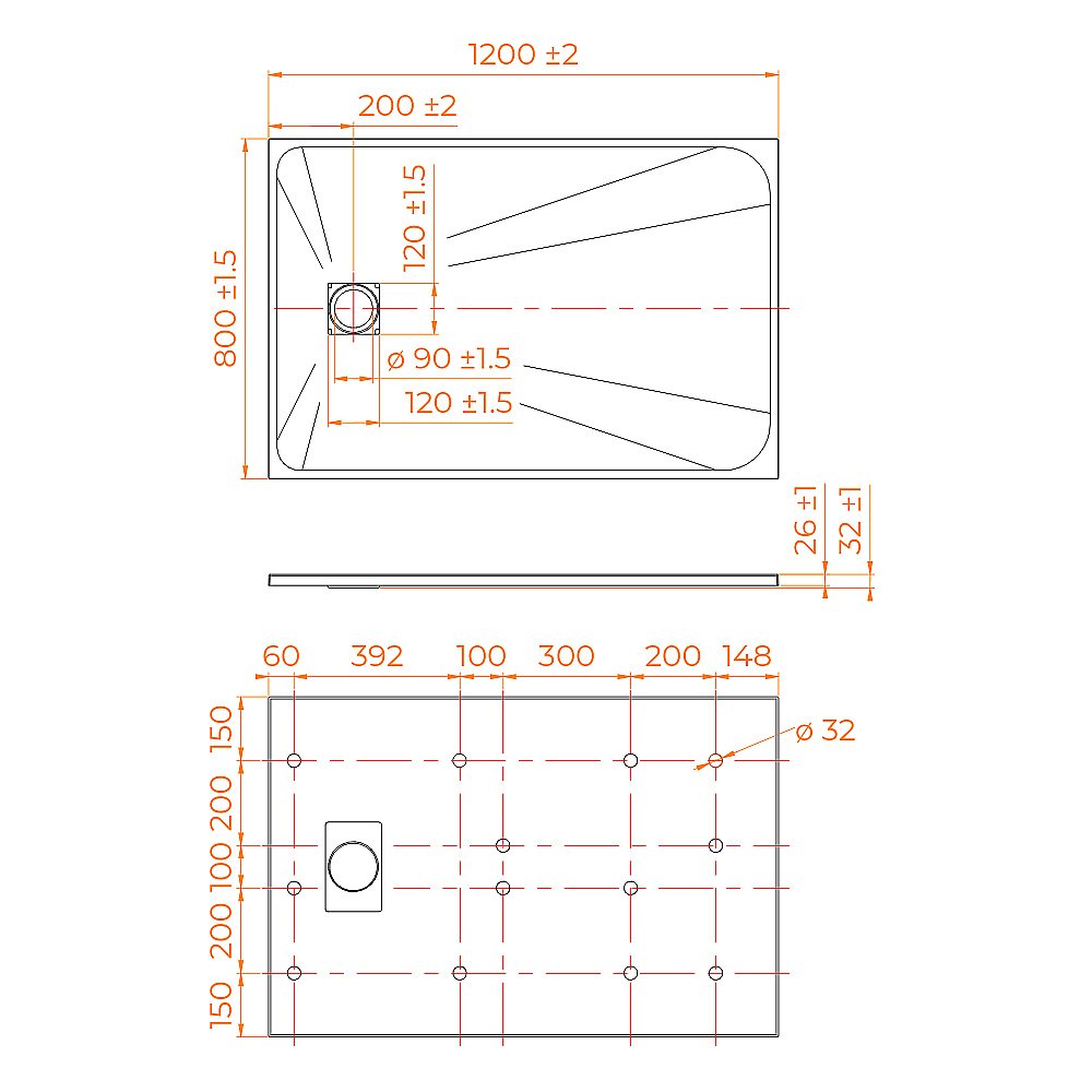 Душевой поддон RGW TSS-B 553502812-04 80x120 черный купить в интернет-магазине Sanbest