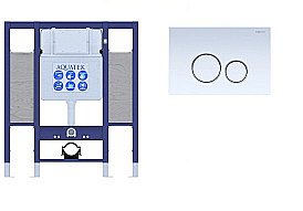 Инсталляция для унитаза Aquatek INS-0000015 с кнопкой KDI-0000015 белая/хром купить в интернет-магазине сантехники Sanbest