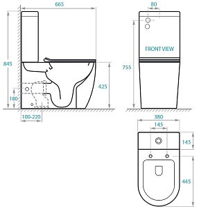 Унитаз напольный Koller Pool ROUND RN-0665-RC безободковый, с крышкой микролифт, с бачком купить в интернет-магазине Sanbest