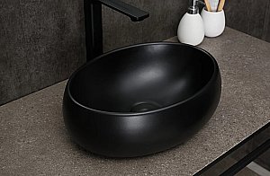 Раковина накладная Gid Lago 40 Bm9030ds 53384 черная матовая купить в интернет-магазине Sanbest