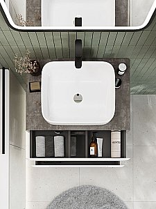 Тумба с раковиной Art&Max AM-Genova-800-2C-SO-BC/AM-78109 Бетон бромо для ванной в интернет-магазине Sanbest