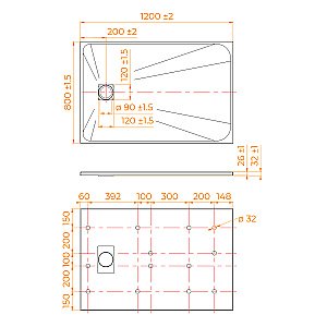 Душевой поддон RGW TSS-B 553502812-04 80x120 черный купить в интернет-магазине Sanbest