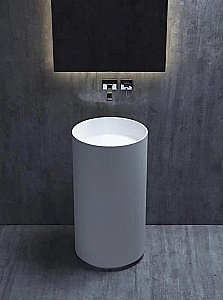 Раковина напольная Salini Armonia 01 130111SM 45 из искусственного камня S-Stone, белая матовая купить в интернет-магазине Sanbest