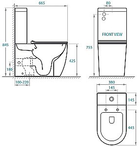 Унитаз напольный Koller Pool ROUND RN-0665-RC безободковый, с крышкой микролифт, с бачком купить в интернет-магазине Sanbest