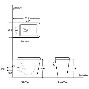 Унитаз приставной Aquanet Rimless Tavr-F BL-103N-FST с крышкой микролифт, безободковый купить в интернет-магазине Sanbest