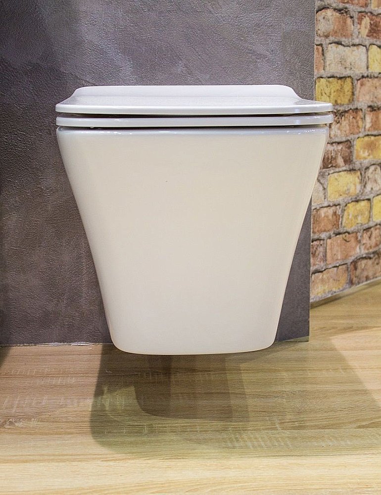 Унитаз подвесной Art&Max PLATINO AM9321CHR/SC белый, с сиденьем микролифт, безободковый купить в интернет-магазине Sanbest