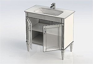 Тумба с раковиной Aquanet Селена 246511 70 белый/серебро для ванной в интернет-магазине Sanbest