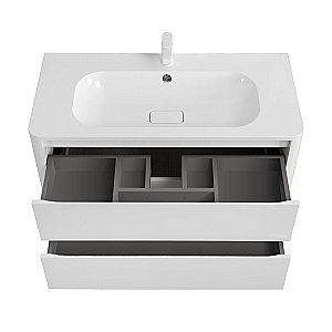 Тумба с раковиной Cezares RELAX 100 Bianco Lucido для ванной в интернет-магазине Sanbest