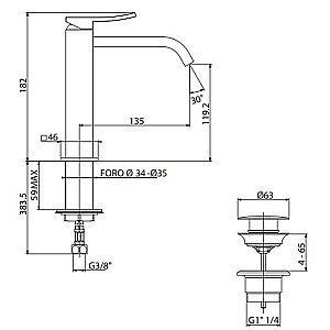 Смеситель для раковины Gattoni Ely 8844/88C0 купить в интернет-магазине сантехники Sanbest