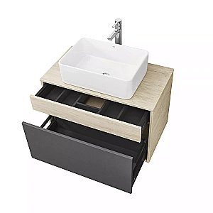 Тумба с раковиной Акватон Лофт Урбан 80 графит\орегон для ванной в интернет-магазине Sanbest