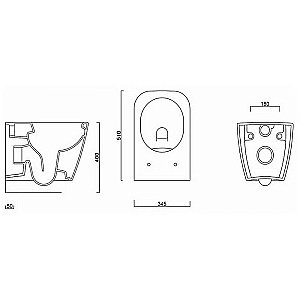 Унитаз подвесной Gural vit Nova Slim NO31DAK01-SL безободковый, с крышкой с микролифт купить в интернет-магазине Sanbest
