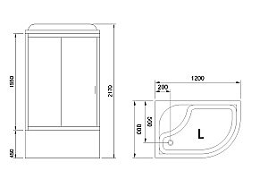 Душевая кабина Royal Bath RB8120BK5-WT-CH 120x80 профиль хром/стекло прозрачное купить в интернет-магазине Sanbest
