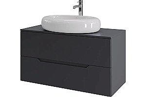 Тумба с раковиной Orange Line 100 Li-100TugMDF+B08-640W графит/белый для ванной в интернет-магазине Sanbest