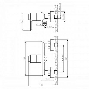 Смеситель для душа Rossinka RS50-41 купить в интернет-магазине сантехники Sanbest