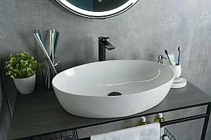 Раковина накладная Gid Lago 61 N9433 51148 белая купить в интернет-магазине Sanbest