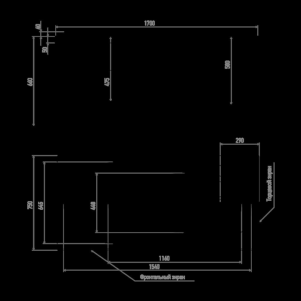 Ванна Alex Baitler NEMI 170х75 купить в интернет-магазине Sanbest