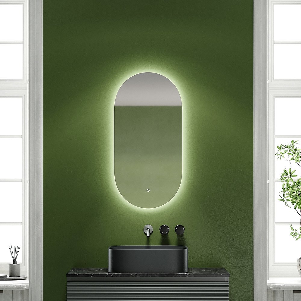 Зеркало Sancos Oval OV45C зеркальное в ванную от интернет-магазине сантехники Sanbest