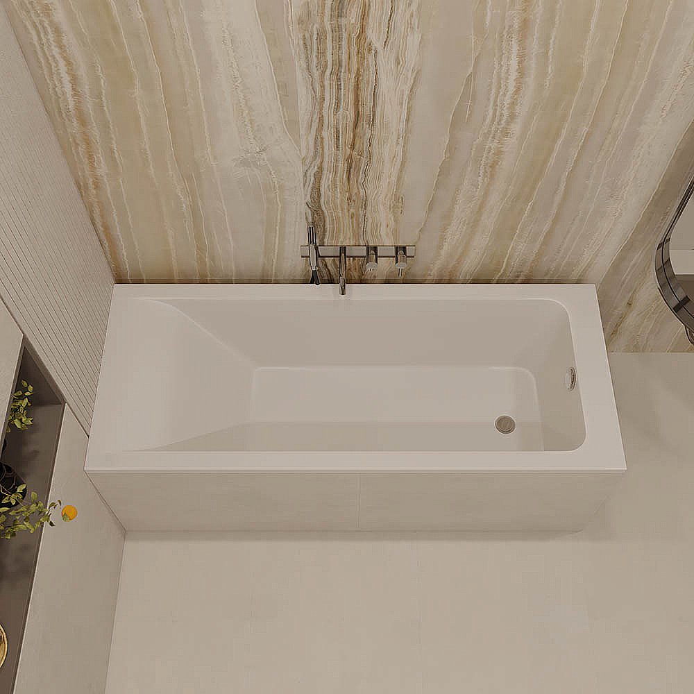 Ванна из искусственного камня Veconi Solita SLT15070M 150х70 белая матовая купить в интернет-магазине Sanbest