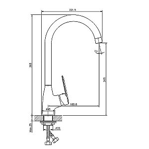 Смеситель для кухни Koller Pool Line LN0500 купить в интернет-магазине сантехники Sanbest