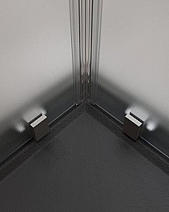 Душевой уголок Cezares Molveno 110x90 AH-21-90+20-P-GM стекло рифленое/профиль матовая оружейная сталь купить в интернет-магазине Sanbest