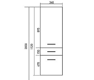 Пенал подвесной MIXLINE СТИВ 536805 34 белый для ванной в интернет-магазине сантехники Sanbest
