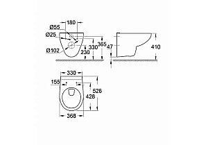 Унитаз подвесной Grohe Bau Ceramic 39491000 купить в интернет-магазине Sanbest