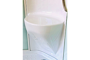 Душевая кабина Royal Bath RB 80HP6-WT-BL 80x80 стекло прозрачное/профиль черный купить в интернет-магазине Sanbest