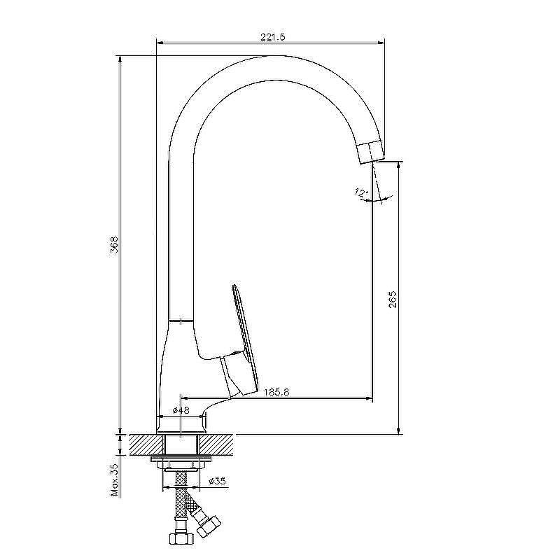 Смеситель для кухни Koller Pool Line LN0500 купить в интернет-магазине сантехники Sanbest