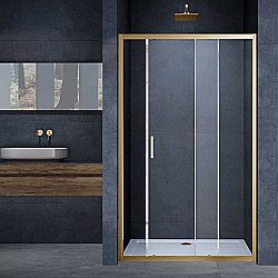 Душевая дверь Vincea Alpha 150 VDS-3AL150CLG стекло прозрачное/профиль брашированное золото купить в интернет-магазине Sanbest