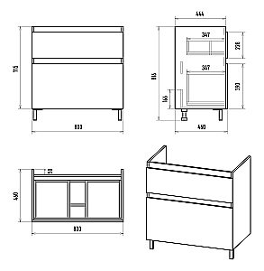Тумба с раковиной Misty Лаки - 80 П-Лак-01080-0112Я белая для ванной в интернет-магазине Sanbest