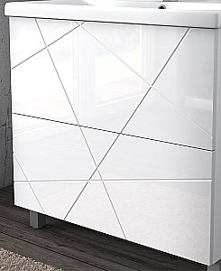 Тумба с раковиной Vigo Geometry 800-0-2 белая для ванной в интернет-магазине Sanbest