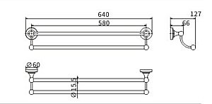 Полотенцедержатель CeramaLux Caps 51308 хром купить в интернет-магазине сантехники Sanbest