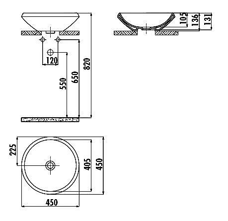 Раковина Creavit Mono 45 MN045.00010 золотая купить в интернет-магазине Sanbest