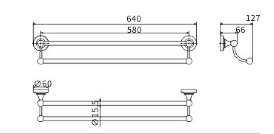 Полотенцедержатель CeramaLux Caps 51308 хром купить в интернет-магазине сантехники Sanbest