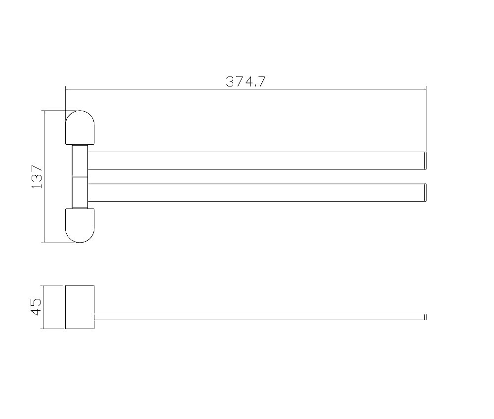 Полотенцедержатель поворотный WONZON & WOGHAND CARBON, Черный (WW-7731) купить в интернет-магазине сантехники Sanbest