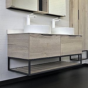 Тумба с раковиной Comforty Порто 00-00008910 120 дуб дымчатый для ванной в интернет-магазине Sanbest