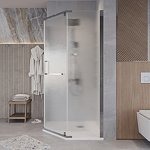 Душевой уголок Grossman Pragma 90х90 302.K33.03.9090.10.02 стекло шиншилла/профиль хром купить в интернет-магазине Sanbest