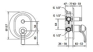 Смеситель встраиваемый Migliore Lem 25871 бронза купить в интернет-магазине сантехники Sanbest