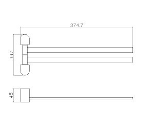 Полотенцедержатель поворотный WONZON & WOGHAND CARBON, Черный (WW-7731) купить в интернет-магазине сантехники Sanbest